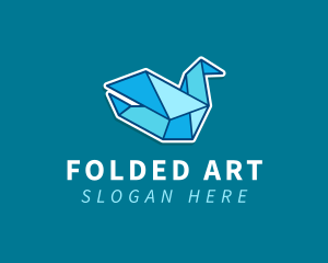 Paper Blue Bird Origami logo design