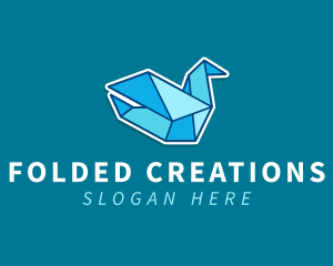 Paper Blue Bird Origami logo design