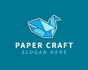 Paper Blue Bird Origami logo design