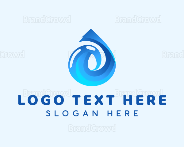 Water Droplet Liquid Logo