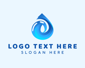 Fluid - Water Droplet Liquid logo design