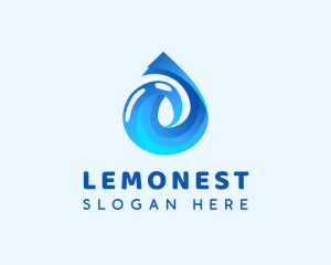 Water Droplet Liquid Logo