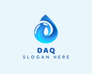 Water Droplet Liquid Logo