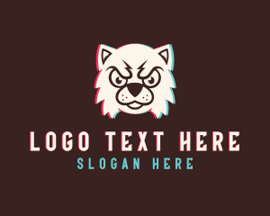 Anaglyph 3d - Feline Beast Glitch logo design