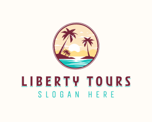 Travel Beach Tour logo design