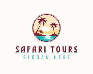 Travel Beach Tour logo design