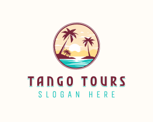 Travel Beach Tour logo design