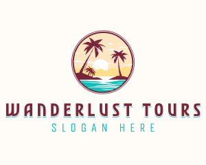 Travel Beach Tour logo design