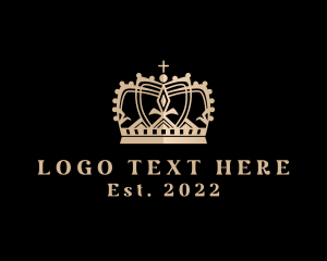 Queen - Royalty Gold Crown logo design