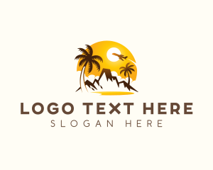 Tropical - Travel Jet Plane Beach logo design