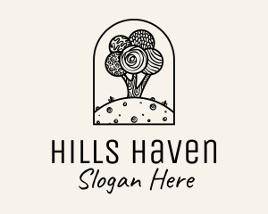 Doodle Hilltop Tree logo design