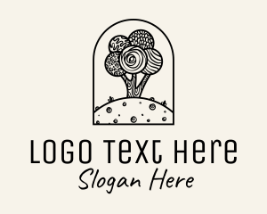 Meadow - Doodle Hilltop Tree logo design