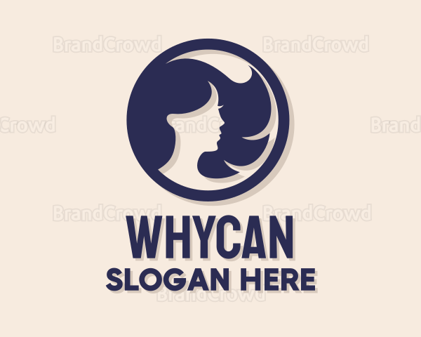 Beautiful Woman Badge Logo