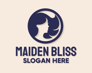 Maiden - Beautiful Woman Badge logo design