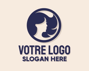 Blue - Beautiful Woman Badge logo design