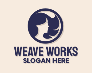 Weave - Beautiful Woman Badge logo design