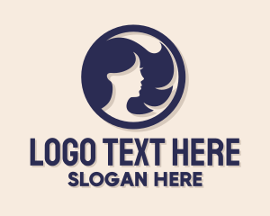 Hair Product - Beautiful Woman Badge logo design
