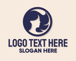 Beautiful Woman Badge Logo