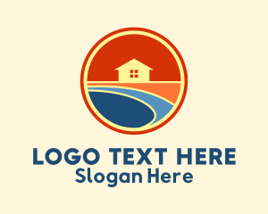 Tourism - Beach House Sunset logo design