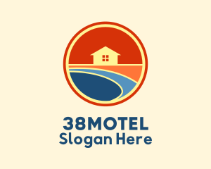 Beach House Sunset logo design