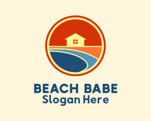 Beach House Sunset logo design