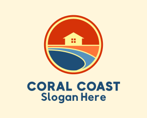 Beach House Sunset logo design