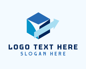 Three-dimensional - Cube Arrow Delivery logo design