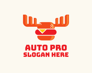 Reindeer - Orange Moose Burger logo design