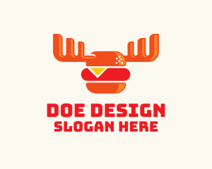 Doe - Orange Moose Burger logo design