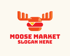 Orange Moose Burger logo design