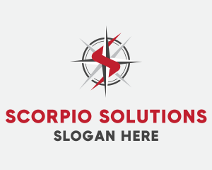 Compass Sharp Letter S logo design