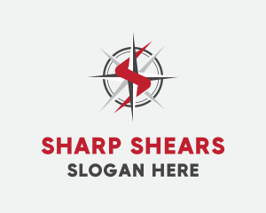 Compass Sharp Letter S logo design