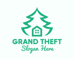 Real Estate Agent - Green Pine Tree House logo design