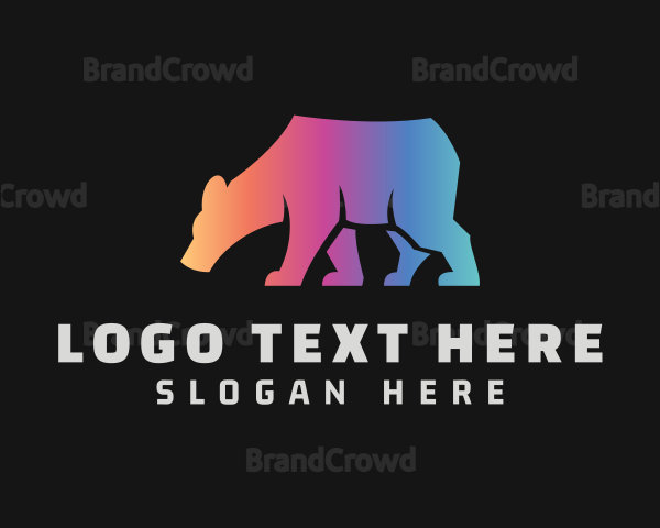 Gradient Bear Animal Logo