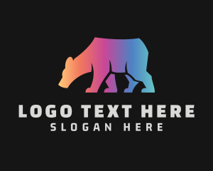 Digital Marketing - Gradient Bear Animal logo design