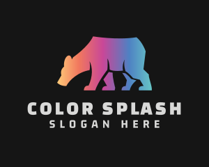 Gradient Bear Animal logo design