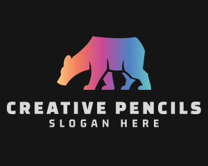 Gradient Bear Animal logo design