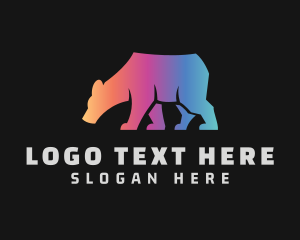 Company - Gradient Bear Animal logo design