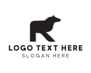 Farm Animal - Equine Letter R logo design