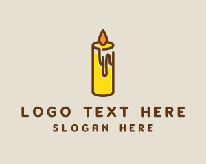 Spiritual - Yellow Candle Flame logo design