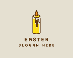 Wax - Yellow Candle Flame logo design
