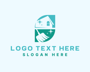 Sanitary - House Broom Cleaning Maintenance logo design