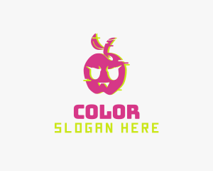 Colorful - Glitch Vampire Apple logo design