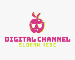 Channel - Glitch Vampire Apple logo design