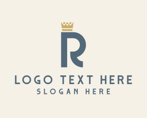 Kingdom - Royal Crown Letter R logo design