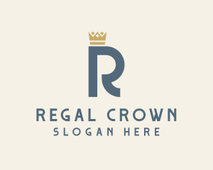 Royal Crown Letter R logo design