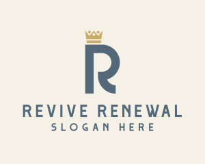 Royal Crown Letter R logo design