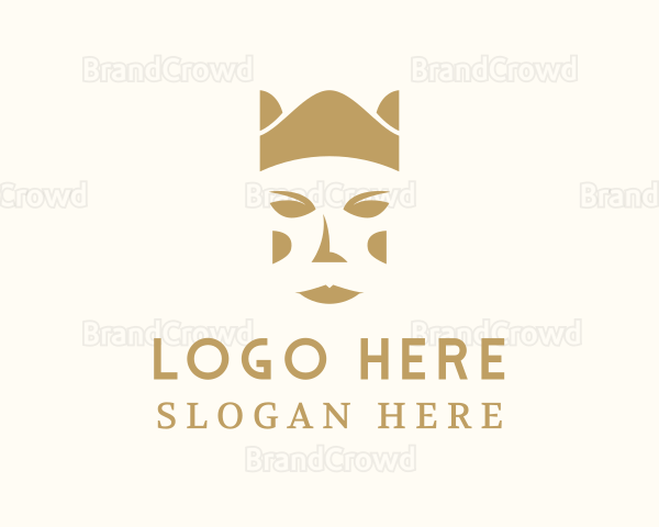Gold Queen Face Logo