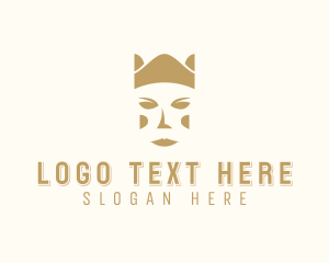 Lady - Gold Queen Face logo design