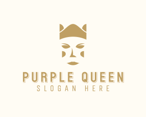 Gold Queen Face logo design